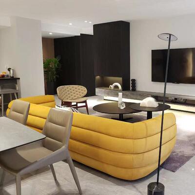 意大bax排te网红利香蕉沙发大K4小户型别墅客厅直异形双三人沙发