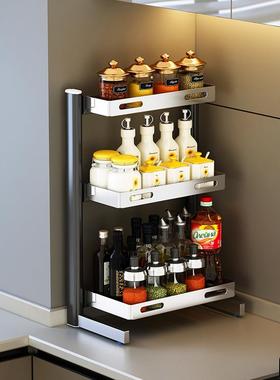 厨房调盐置物架台面家用转角多功料能可升放MB13油酱调降料瓶罐收