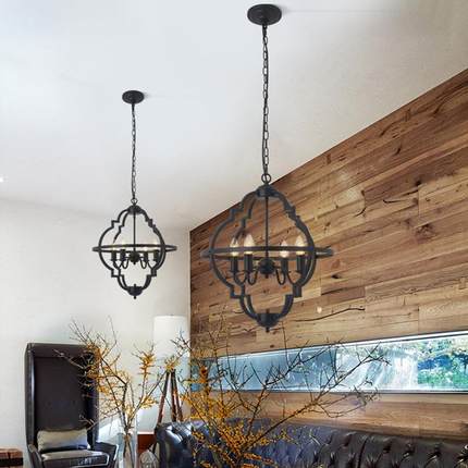 工亚马逊lo120ft美式餐厅吊灯业风美卧室客厅吊灯式乡村个性创意