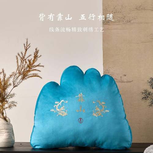 五行厅神兽靠山抱枕新式创意20251101沙发靠中枕客山形腰靠