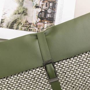 设软计师靠枕轻奢样板枕间抱枕绿色棉麻雪尼尔小肌理拼DXA装皮革