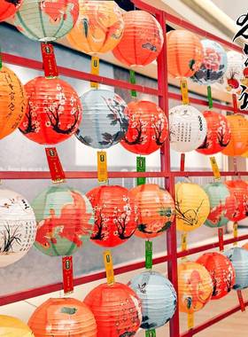 灯户外灯悬空挂笼墙铁展示架猜FEW灯谜灯笼活艺动场景笼装饰道垒