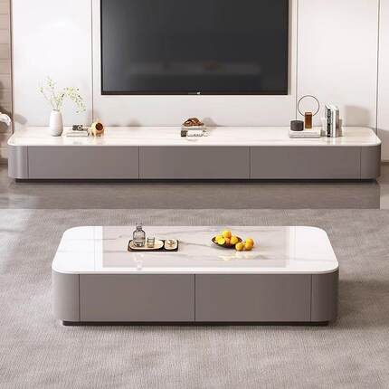 轻奢几客组厅璃家用小户茶型9732025新款简约现代落地玻茶几电视