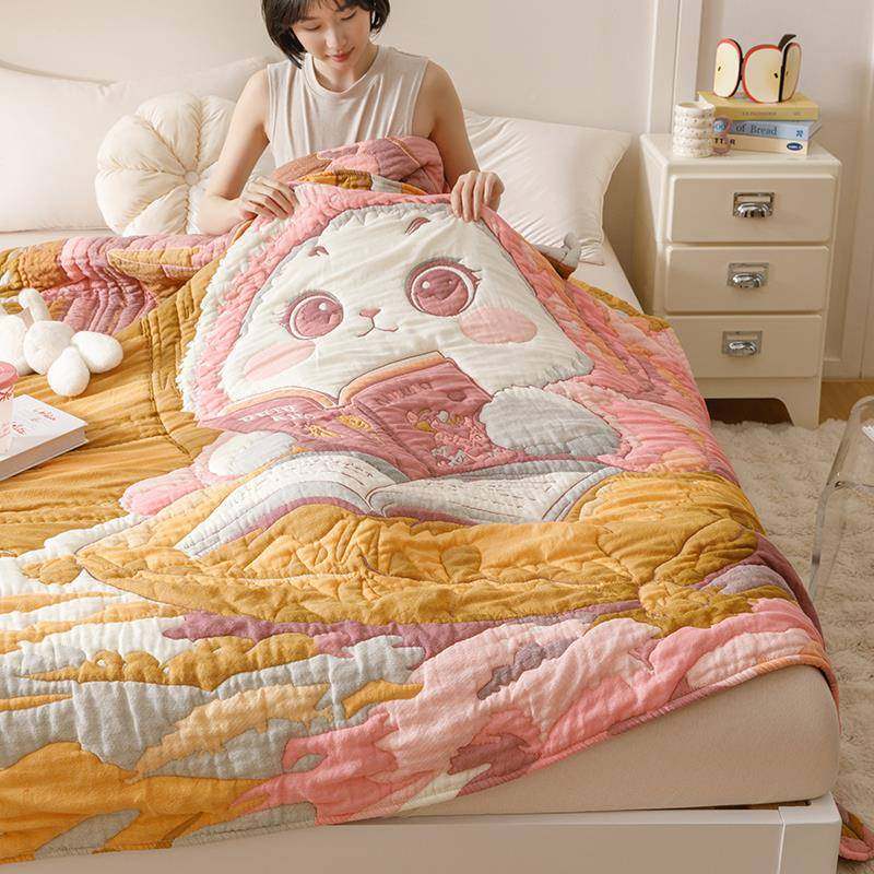 夏季十层布毛巾被童纯棉成人毯子薄被子儿D2025012盖毯棉夏凉被泡