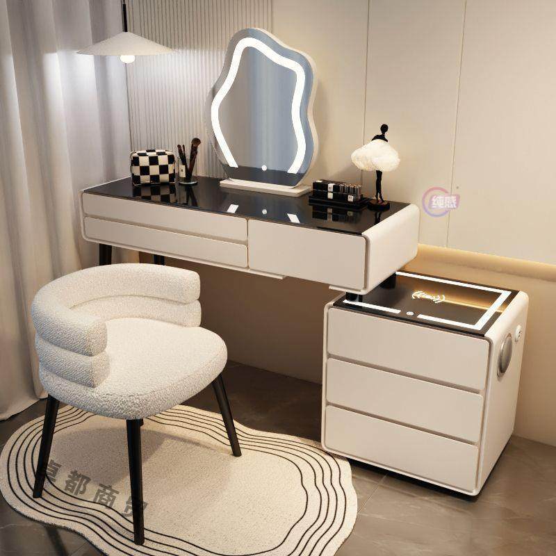 梳WNA妆台奶油风实主卧卧室智能无线充全电现代约简斗柜一体木化