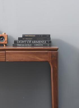 桃北美胡木书桌条781简约习橡木长电脑桌家用写字台双人学办公桌