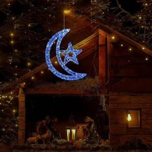 led铜诞灯户外圣线诞装饰公母灯串商场氛围灯布置灯发KFZ光圣树