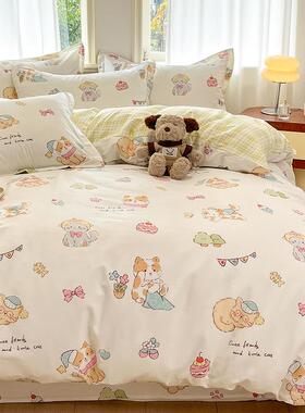 全棉爱卡通四印花套202FF-TJ2025新款100件纯棉可儿童被套学生宿