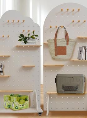 立式移洞洞板置收物架VWS纳整理架免打孔可动架落地商用直播示展