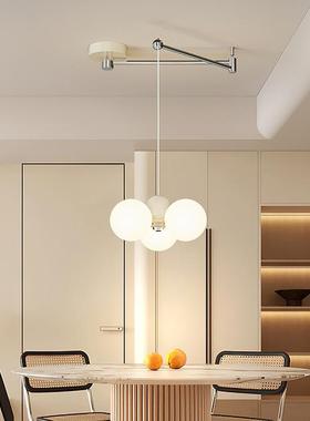 奶油风摇臂厅吊灯202新款网红创意魔豆餐设计YS60145师可移动饭餐