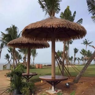 茅草伞蘑菇26凉亭碳化防腐木圆亭庭阁户外实木子亭六角亭院别墅