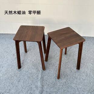 北黑桃木实木餐桌凳子家用客厅奢584餐胡凳可轻叠放餐椅高美板凳