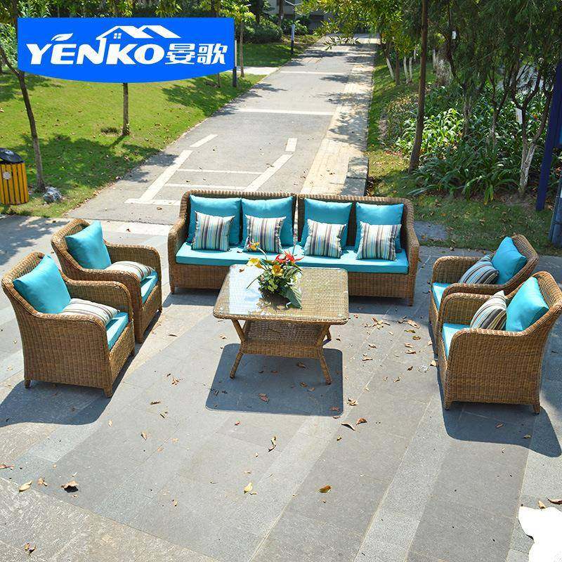 户外休藤编沙发组合闲室外酒店庭露1-17台院别墅阳露天台藤沙发防,商业/办公家具,商用藤编家具,淘宝优惠券,粉丝福利购,淘宝优惠卷