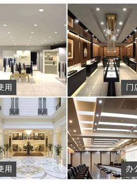 ?64筒灯led天花灯12公w寸18w5寸工程商用大功TFJ寸率15分桶灯9w嵌