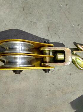 SWZ铝金轮棕绳起吊牵引1T3T5T8T10单T轮轮三轮合铁板铝双轮起重滑