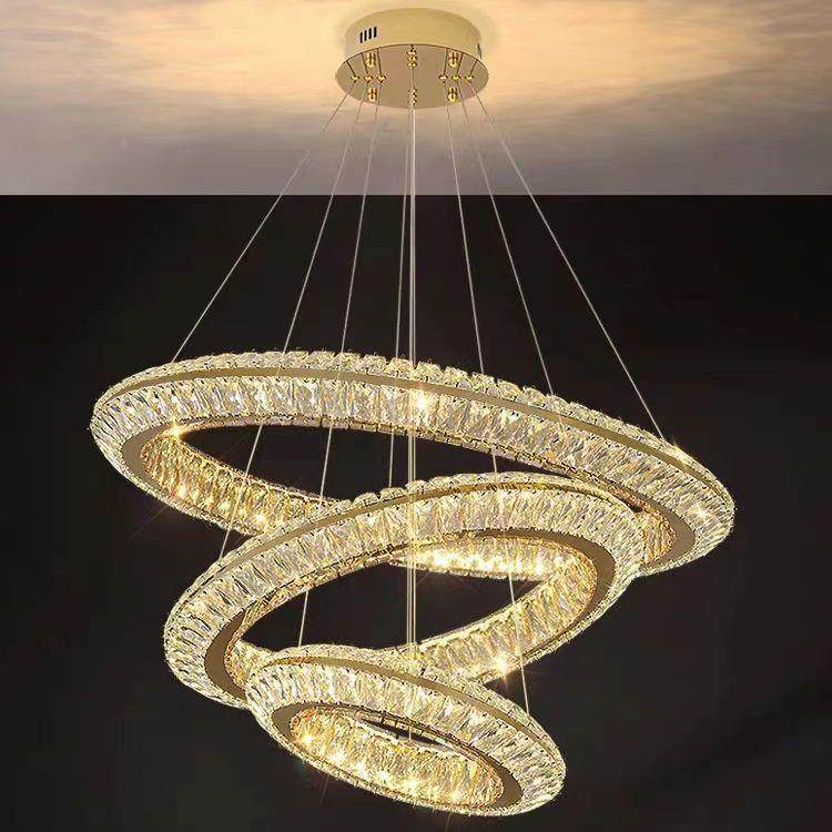 中山灯具客厅吊灯2205新932款卧现代简约大气厅圆室环轻奢餐水晶,家装灯饰光源,智能吊灯,淘宝优惠券,粉丝福利购,淘宝优惠卷