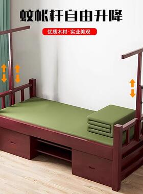 hyjh-mzy制营具双人床实床木单人床舍公寓上下双式层带更衣柜组合