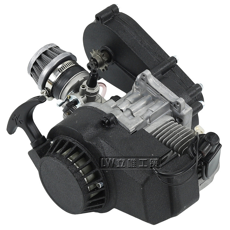 迷你摩托车配件49CC小跑车小越野摩托车手拉启动两冲程汽油发动机