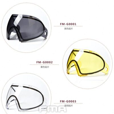 FMA 户外F1面罩专用PC彩单双层镜片 防尘 FM-G0001