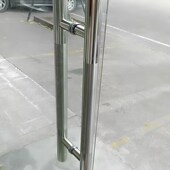 加厚不锈钢玻璃门拉手对装 门把手推拉办公室钢化大门孔距可调