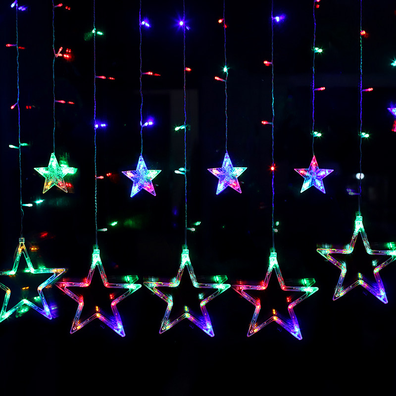 星星彩灯串灯闪灯满天星LED房间装饰浪漫婚房布置卧室七彩变色灯