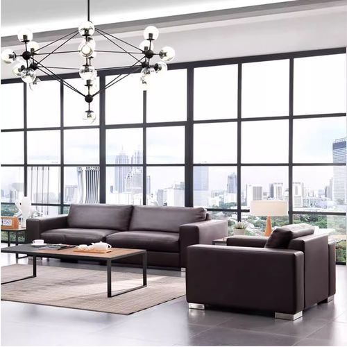 总裁办公沙发茶几组合简约现代公司休闲区商务沙发会客室双人沙发