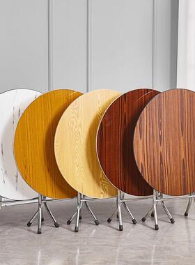 可折VZH房叠桌简易餐桌出租屋家用简小户型租桌饭桌吃易饭摆摊圆桌子