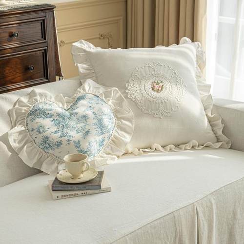 20220914法式沙发抱枕白超色床头靠垫套厅客背靠垫大枕头60x60大