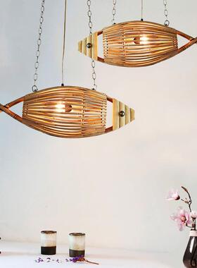 东南民亚餐厅24114蜡烛宿灯个创意客栈茶楼装饰竹性灯展厅竹子吊