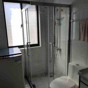 酒店程卫门461生间干湿工分离隔断玻璃浴室屏风玻璃洗澡淋浴房家