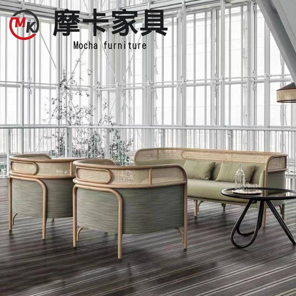 沙简咨询客服约藤实木沙发庭院别墅实木椅框架家具单人阳台编客厅