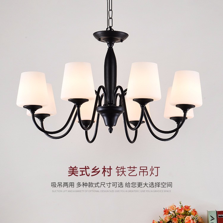 美式乡村铁艺吊灯欧式简约客