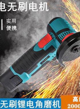 无刷锂电3寸RUX切手迷你角磨机磨光打磨机充电磨抛光割机家用手砂