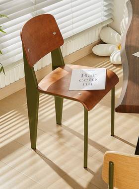 背复古餐椅标准椅桌设计师实木椅家子用靠学生书VZP桌椅简约餐椅