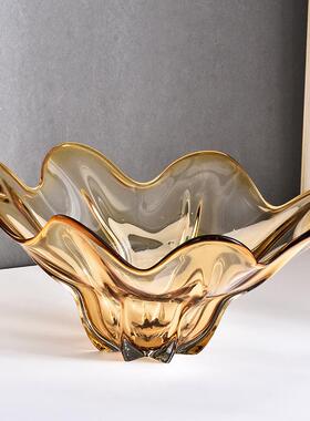 AL-63077欧式现代家居装饰品奢厚厂重玻璃果盘果罐瓶茶轻几花装饰