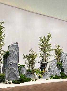 新中式真景观石大型假庭院枯山水FF100造山店铺橱窗茶室装景饰品