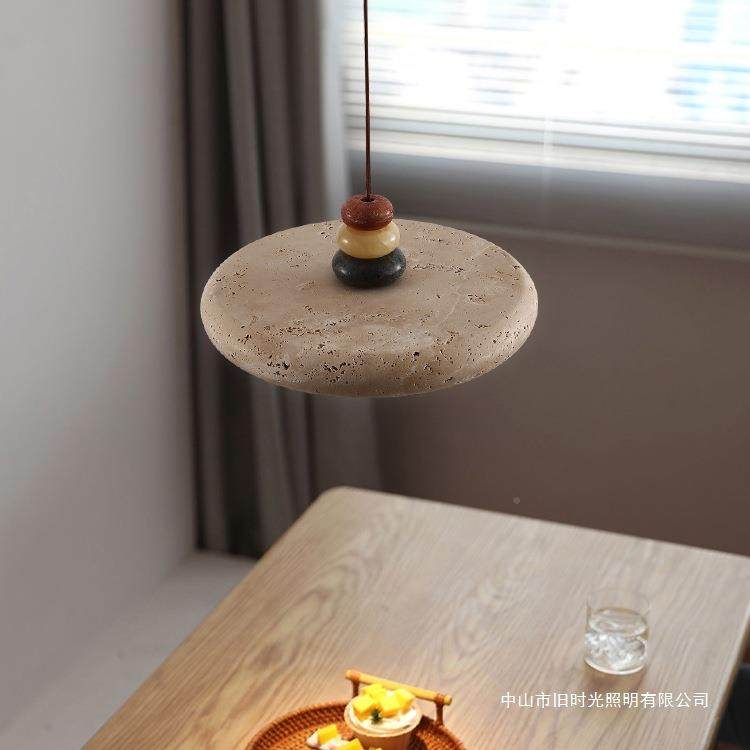 餐厅吊灯黄洞餐石吊灯中厅式复古诧918寂风饭款吧台2025年新圆桌,家装灯饰光源,智能吊灯,淘宝优惠券,粉丝福利购,淘宝优惠卷