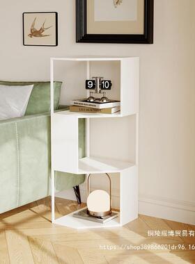 客厅转角书物架小边落柜地角柜墙角三角柜铁艺75741收纳置架一体