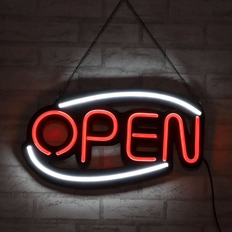 东阳LED软管复古酒吧霓虹灯字母发光管店名广告牌50*28cm open牌