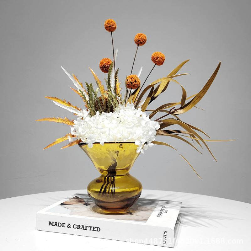 现代简约仿真花客厅餐桌花束插花摆设样板房前台装饰工艺桌面摆件