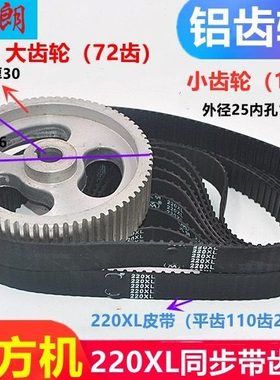 线切割配件东方机220xl同步带齿轮运丝筒皮带轮72齿16齿110齿20宽