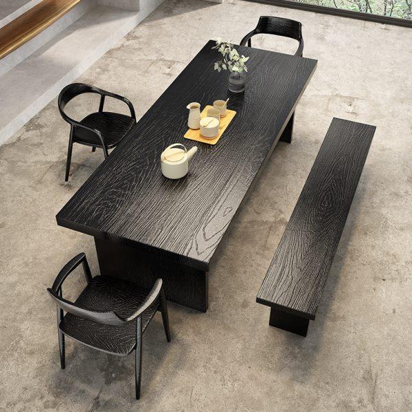 现代简约碳化实木茶桌侘寂风客厅家用大板泡茶办公室洽谈桌椅组合,住宅家具,家用茶台/茶桌,淘宝优惠券,粉丝福利购,淘宝优惠卷