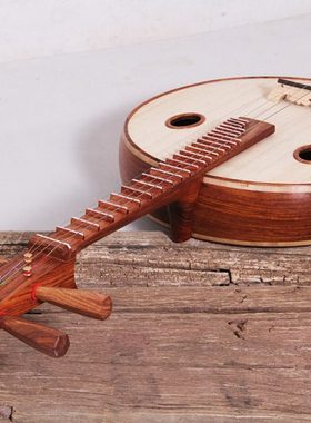 梵巢 民族弹拨乐器 中阮 微凹黄檀木材质  赠送配件 演奏 阮咸 琴