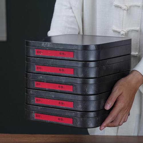 覆古茶饼铁盒密封收纳盒357g福鼎白茶普洱茶空礼盒马口铁茶叶通用