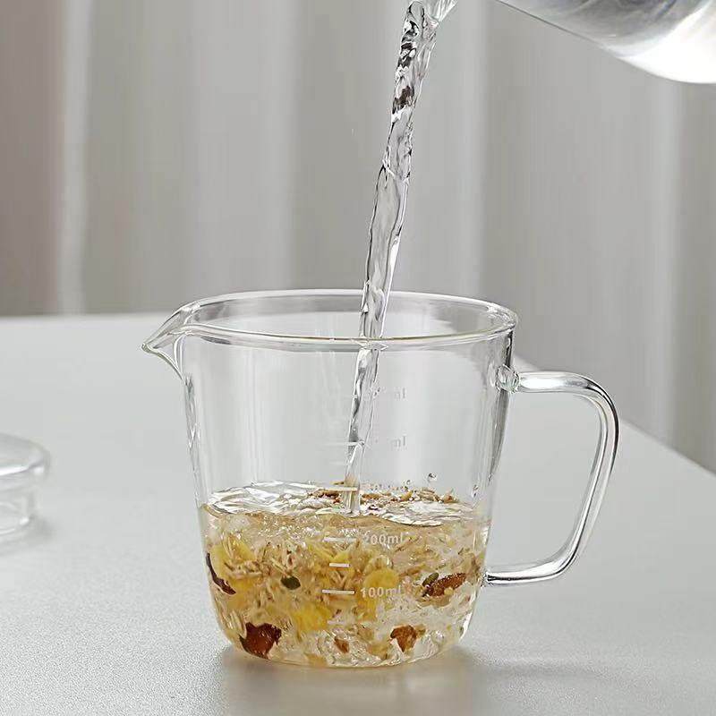 耐高温玻璃量杯带刻度有手柄打蛋杯微波炉可加热鲜牛奶专用杯透明