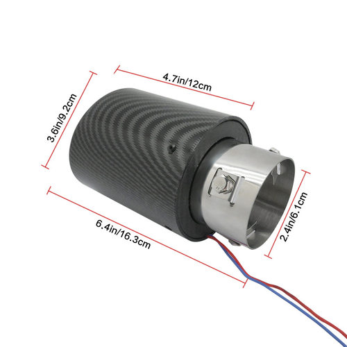 汽车碳纤维尾喉天蝎排气管消声器LED七彩灯光不锈钢尾嘴尾灯静音