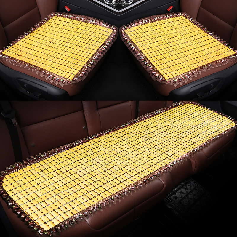 批发FHB竹片小三件套汽车坐垫 夏季凉垫竹席单片座垫内饰用品饰品