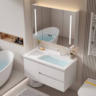 A9L带搓衣板浴室柜陶瓷一体盆洗漱台卫生间洗衣柜洗手池洗脸盆柜