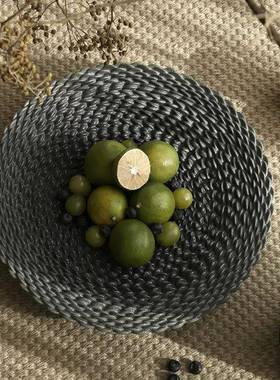 式几中古黑DYV法色编果盘织样板间酒店民宿家居茶桌面装饰品艺术