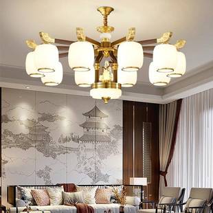 新大中式 全吊铜实木灯545茶室卧下 吊灯客厅灯气餐厅书房灯具朝款